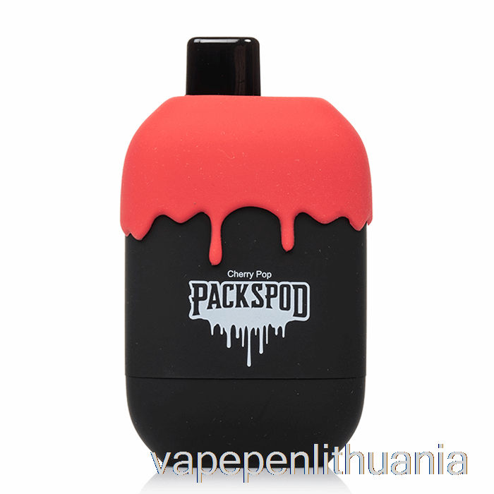 Packwood Packspod 5000 Vienkartinis Juodųjų Vyšnių Gelato (vyšnių Pop) Vape Skystis